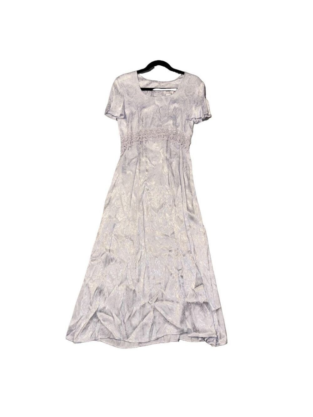 Vintage Ice blue satiny dress. Maxi . The brand is Jodie California USA Sz 6 - Picture 4 of 11